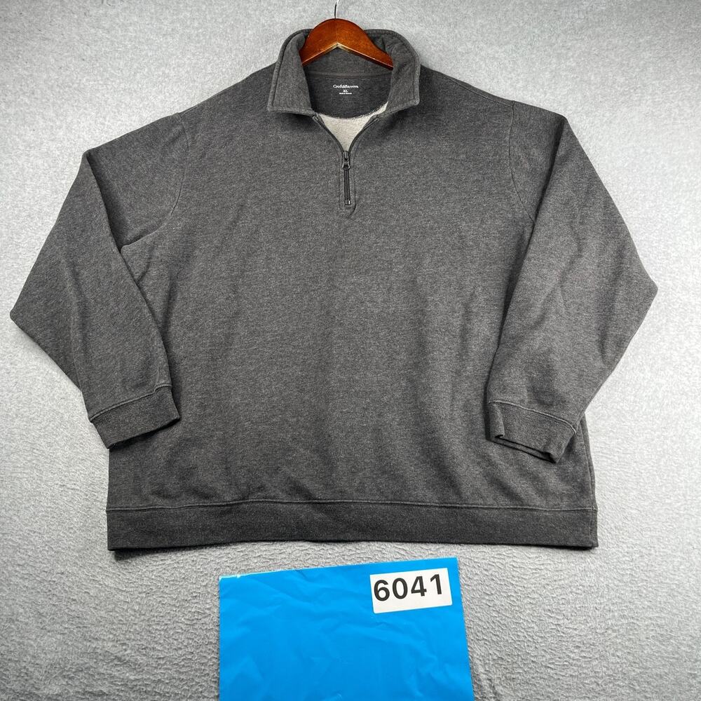 Croft & Barrow Sweatshirt 1/2 Zip Gray Heather Casual Mens XL